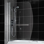 Badscherm met handdoekenrek gehard glas 140x80cm zilver - Sail Eastbrook Badscherm met handdoekenrek gehard glas 140x80cm zilver - Sail Eastbrook