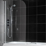 Badscherm hoek gehard glas 138x75cm zilver - Radius Eastbrook Badscherm hoek gehard glas 138x75cm zilver - Radius Eastbrook