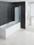 Badscherm scharnier 6mm 150x85cm melkglas - Volente Eastbrook Badscherm scharnier 6mm 150x85cm melkglas - Volente Eastbrook