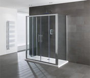 Dubbele schuifdeur douche easy clean glas 120cm - Volente Eastbrook Dubbele schuifdeur douche easy clean glas 120cm - Volente Eastbrook