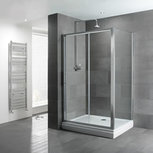 Douchedeur schuifdeur 6mm gehard easy clean glas 170x185cm - Volente Eastbrook Douchedeur schuifdeur 6mm gehard easy clean glas 170x185cm - Volente Eastbrook