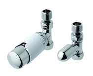 Radiatorkraan thermostatische met afsluiter in chroom / wit met rechte aansluiting - Biava Eastbrook Radiatorkraan thermostatische met afsluiter in chroom / wit met rechte aansluiting - Biava Eastbrook