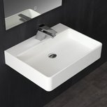 StoneArt LP6206 Hangende wastafel 60x46cm wit mineraal gegoten StoneArt LP6206 Hangende wastafel 60x46cm wit mineraal gegoten