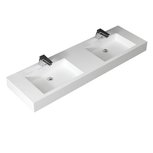 Stoneart LP4516 Dubbele wastafel hangend 160cm glanzend wit Stoneart LP4516 Dubbele wastafel hangend 160cm glanzend wit