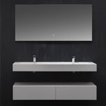 Badkamermeubelset dubbele wastafel 140cm glanzend wit - LP4514+ Stoneart Badkamermeubelset dubbele wastafel 140cm glanzend wit - LP4514+ Stoneart