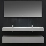 Badkamermeubelset dubbele wastafel 160cm glanzend wit - LP4516+ Stoneart Badkamermeubelset dubbele wastafel 160cm glanzend wit - LP4516+ Stoneart