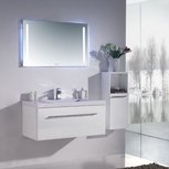 Badmeubelset wit 100x44cm inclusief waskom en LED badkamerspiegel - NO-1000 Eago Badmeubelset wit 100x44cm inclusief waskom en LED badkamerspiegel - NO-1000 Eago