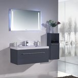 Badmeubelset donkergrijs 100x44cm inclusief waskom en LED badkamerspiegel - New Orleans NO-1000 Eago Badmeubelset donkergrijs 100x44cm inclusief waskom en LED badkamerspiegel - New Orleans NO-1000 Eago
