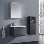 Badkamermeubelset wastafelmeubel incl. spiegel 60x45x48cm Donker grijs - Milano ME-0600-1 STONEART Badkamermeubelset wastafelmeubel incl. spiegel 60x45x48cm Donker grijs - Milano ME-0600-1 STONEART