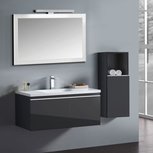 Badkamermeubelset wastafelmeubel incl. spiegel 100x45x48cm Donker grijs - Milano ME-1000-1 STONEART Badkamermeubelset wastafelmeubel incl. spiegel 100x45x48cm Donker grijs - Milano ME-1000-1 STONEART