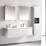 Badkamermeubelset wastafelmeubel incl. spiegel 140x45x48cm Wit - Milano ME-1400-1 STONEART Badkamermeubelset wastafelmeubel incl. spiegel 140x45x48cm Wit - Milano ME-1400-1 STONEART