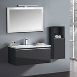 Badkamermeubelset wastafelmeubel incl. spiegel 100x45x48cm Donker grijs - Milano ME-1000 STONEART Badkamermeubelset wastafelmeubel incl. spiegel 100x45x48cm Donker grijs - Milano ME-1000 STONEART