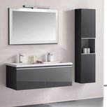 Badkamermeubelset wastafelmeubel incl. spiegel 120x45x48cm Donker grijs - Milano ME-1200 STONEART Badkamermeubelset wastafelmeubel incl. spiegel 120x45x48cm Donker grijs - Milano ME-1200 STONEART