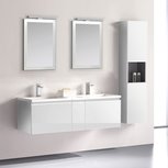 Badkamermeubelset wastafelmeubel incl. spiegel 140x45x48cm Wit - Milano ME-1400 STONEART Badkamermeubelset wastafelmeubel incl. spiegel 140x45x48cm Wit - Milano ME-1400 STONEART
