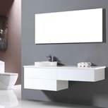 Badkamermeubelset wit 160x47cm incl. waskom en LED badkamerspiegel - Toscane TC1601 EAGO Badkamermeubelset wit 160x47cm incl. waskom en LED badkamerspiegel - Toscane TC1601 EAGO