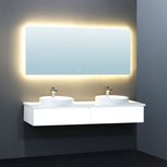 Badkamermeubelset wit 160x25cm incl. dubbele waskom en LED badkamerspiegel - Toscane TC1602 EAGO Badkamermeubelset wit 160x25cm incl. dubbele waskom en LED badkamerspiegel - Toscane TC1602 EAGO