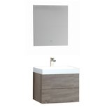 Wastafelmeubel licht eiken 60x56 inclusief wastafel en LED badkamer spiegel met verlichting - BU-0601 Brugge Wastafelmeubel licht eiken 60x56 inclusief wastafel en LED badkamer spiegel met verlichting - BU-0601 Brugge