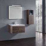 Badkamermeubelset wastafelmeubel incl. spiegel 80x45x48cm Donker eiken - Milano ME-0800 STONEART Badkamermeubelset wastafelmeubel incl. spiegel 80x45x48cm Donker eiken - Milano ME-0800 STONEART