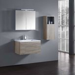 Milano badkamerkast ME-0800+ Licht eiken 80x45 inclusief wastafel en LED badkamerspiegel met verlichting Milano badkamerkast ME-0800+ Licht eiken 80x45 inclusief wastafel en LED badkamerspiegel met verlichting