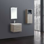 Badkamermeubelset wastafelmeubel incl. spiegel 60x45x48cm licht eiken - Milano ME-0600 STONEART Badkamermeubelset wastafelmeubel incl. spiegel 60x45x48cm licht eiken - Milano ME-0600 STONEART