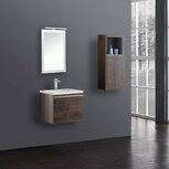 Badkamermeubelset wastafelmeubel incl. spiegel 60x45x48cm Donker eiken - Milano ME-0600 STONEART Badkamermeubelset wastafelmeubel incl. spiegel 60x45x48cm Donker eiken - Milano ME-0600 STONEART
