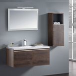 Badkamermeubelset wastafelmeubel incl. spiegel 100x45x48cm Donker eiken - Milano ME-1000 STONEART Badkamermeubelset wastafelmeubel incl. spiegel 100x45x48cm Donker eiken - Milano ME-1000 STONEART