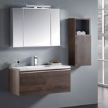 Badkamermeubelset wastafelmeubel incl. spiegel 100x45x48cm Donker eiken - Milano ME-1000-1 STONEART Badkamermeubelset wastafelmeubel incl. spiegel 100x45x48cm Donker eiken - Milano ME-1000-1 STONEART