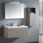 Badkamermeubelset wastafelmeubel incl. spiegel 100x45x48cm licht eiken - Milano ME-1000-1 STONEART Badkamermeubelset wastafelmeubel incl. spiegel 100x45x48cm licht eiken - Milano ME-1000-1 STONEART