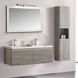 Badkamermeubelset wastafelmeubel incl. spiegel 120x45x48cm licht eiken - Milano ME-1200 STONEART Badkamermeubelset wastafelmeubel incl. spiegel 120x45x48cm licht eiken - Milano ME-1200 STONEART