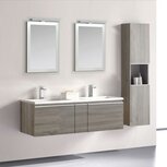 Badkamermeubelset wastafelmeubel incl. spiegel 140x45x48cm licht eiken - Milano ME-1400 STONEART Badkamermeubelset wastafelmeubel incl. spiegel 140x45x48cm licht eiken - Milano ME-1400 STONEART