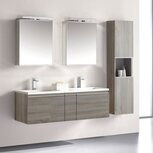 Badkamermeubelset wastafelmeubel incl. spiegel 140x45x48cm licht eiken - Milano ME-1400-1 STONEART Badkamermeubelset wastafelmeubel incl. spiegel 140x45x48cm licht eiken - Milano ME-1400-1 STONEART