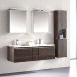 Badkamermeubelset wastafelmeubel incl. spiegel 140x45x48cm Donker eiken - Milano ME-1400-1 STONEART Badkamermeubelset wastafelmeubel incl. spiegel 140x45x48cm Donker eiken - Milano ME-1400-1 STONEART
