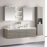 Badkamermeubelset wastafelmeubel incl. spiegel 160x45x48cm licht eiken - Milano ME-1600-1 STONEART Badkamermeubelset wastafelmeubel incl. spiegel 160x45x48cm licht eiken - Milano ME-1600-1 STONEART