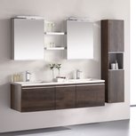 Badkamermeubelset wastafelmeubel incl. spiegel 160x45x48cm Donker eiken - Milano ME-1600-1 STONEART Badkamermeubelset wastafelmeubel incl. spiegel 160x45x48cm Donker eiken - Milano ME-1600-1 STONEART