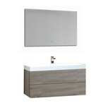 Wastafelmeubelset licht eiken 90x56 inclusief wastafel en led spiegel - BU-0901 Brugge Wastafelmeubelset licht eiken 90x56 inclusief wastafel en led spiegel - BU-0901 Brugge