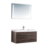 Badmeubelset donker eiken houtkleur 90cm inclusief wastafel en LED badkamerspiegel - New Orleans NO-0900 Eago Badmeubelset donker eiken houtkleur 90cm inclusief wastafel en LED badkamerspiegel - New Orleans NO-0900 Eago