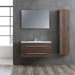 Badmeubelset donker eiken houtkleur 100cm inclusief wastafel en LED badkamerspiegel - San Marino SA-1000 Eago Badmeubelset donker eiken houtkleur 100cm inclusief wastafel en LED badkamerspiegel - San Marino SA-1000 Eago