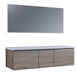 Badkamermeubelset wastafelmeubel incl. spiegel 160x45x48cm licht eiken - Milano ME-1600pro STONEART Badkamermeubelset wastafelmeubel incl. spiegel 160x45x48cm licht eiken - Milano ME-1600pro STONEART