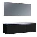 Badkamermeubelset wastafelmeubel incl. spiegel 160x45x48cm Donker grijs - Milano ME-1600pro STONEART Badkamermeubelset wastafelmeubel incl. spiegel 160x45x48cm Donker grijs - Milano ME-1600pro STONEART