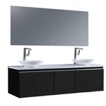 Badkamermeubelset 160x45x48cm Donker grijs incl. spiegel - Milano 1600pro4 STONEART Badkamermeubelset 160x45x48cm Donker grijs incl. spiegel - Milano 1600pro4 STONEART