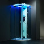 Eago DZ1009F12 Stoomdouche met douchebak 100x100cm en wit douchepaneel Eago DZ1009F12 Stoomdouche met douchebak 100x100cm en wit douchepaneel