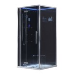 Eago DZ989F12 Stoomdouche met douchebak 100x100cm zwart links Eago DZ989F12 Stoomdouche met douchebak 100x100cm zwart links