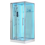 Eago DZ981- 9F12 Stoomdouche met douchebak 100x100cm wit links Eago DZ981- 9F12 Stoomdouche met douchebak 100x100cm wit links
