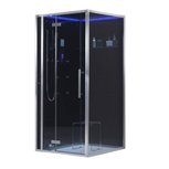 Eago DZ989F12 Stoomdouche zonder douchebak 100x100cm zwart links Eago DZ989F12 Stoomdouche zonder douchebak 100x100cm zwart links