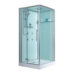 Eago D989 Douchecabine zonder douchebak 100x100cm wit links Eago D989 Douchecabine zonder douchebak 100x100cm wit links