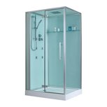 Eago D990 Douchecabine met douchebak 120x90cm wit links Eago D990 Douchecabine met douchebak 120x90cm wit links