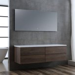 StoneArt wastafelmeubelset BU-11601 Brugge donker eiken 160x50cm StoneArt wastafelmeubelset BU-11601 Brugge donker eiken 160x50cm