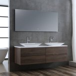 Wastafelmeubelset donker eiken 160x56 inclusief wastafel en led spiegel - BU-11601pro-1 Brugge Wastafelmeubelset donker eiken 160x56 inclusief wastafel en led spiegel - BU-11601pro-1 Brugge