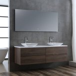 StoneArt BU-11601pro-2 Brugge wastafelmeubelset donker eiken 160x50cm StoneArt BU-11601pro-2 Brugge wastafelmeubelset donker eiken 160x50cm