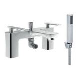 Badkraan opbouw inclusief handdouche chrome - Helston Eastbrook Badkraan opbouw inclusief handdouche chrome - Helston Eastbrook